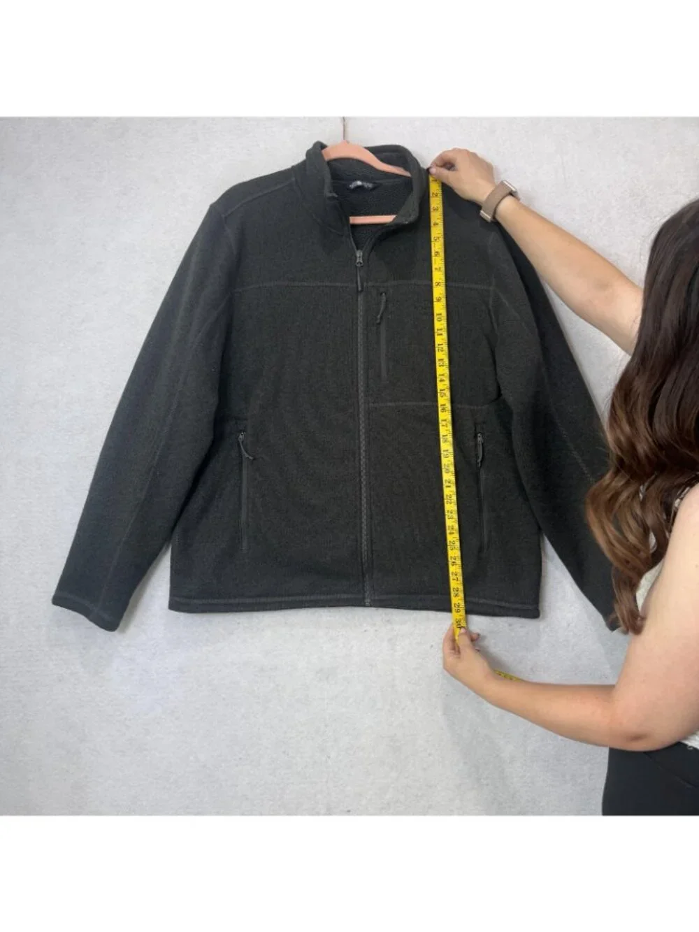 The North Face Jacket Mens XL Black Fleece Full Zip Outdoor Hiking Windbreaker